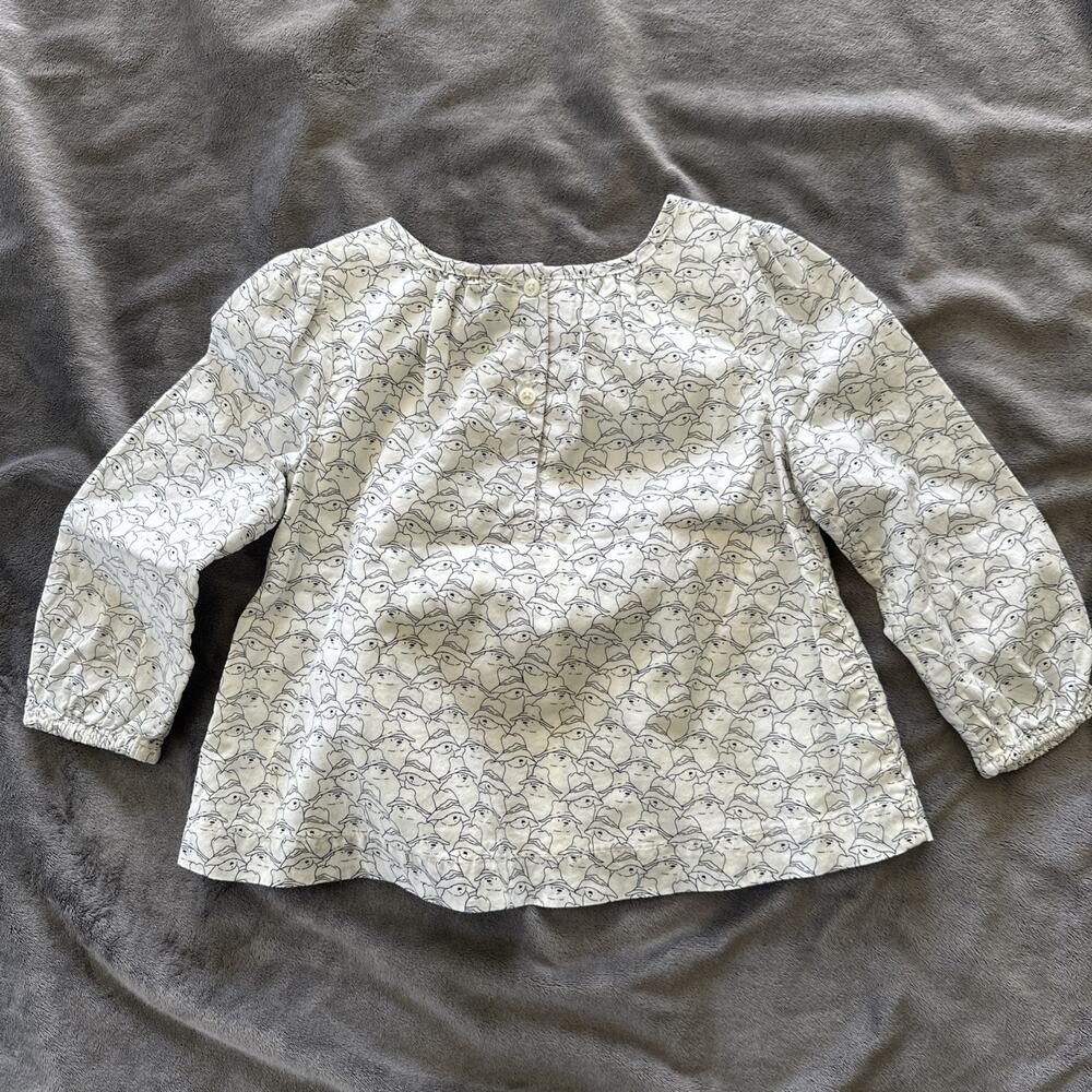Baby Gap X Paddington Bear Top 18-24 Mos White All Over Pattern Cotton Pullover